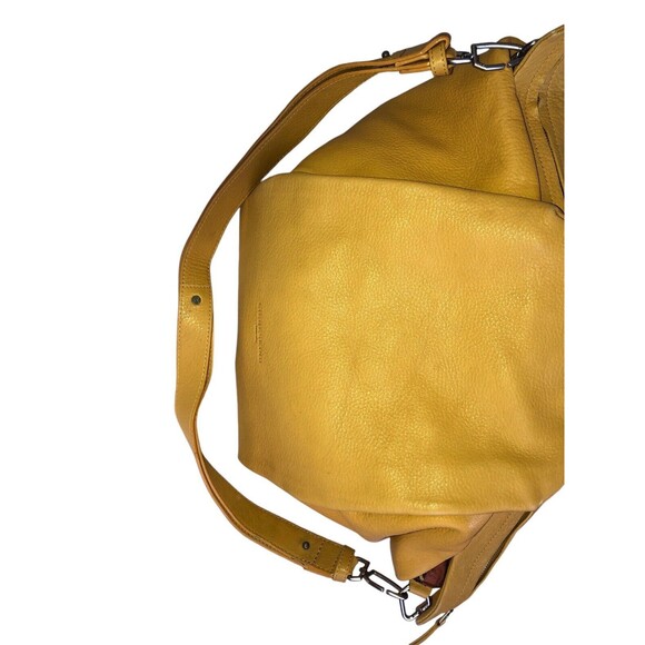 LIEBESKIND Berlin Mustard Leather Shoulder Hobo Bag Large With Shoulder Strap - Picture 4 of 16